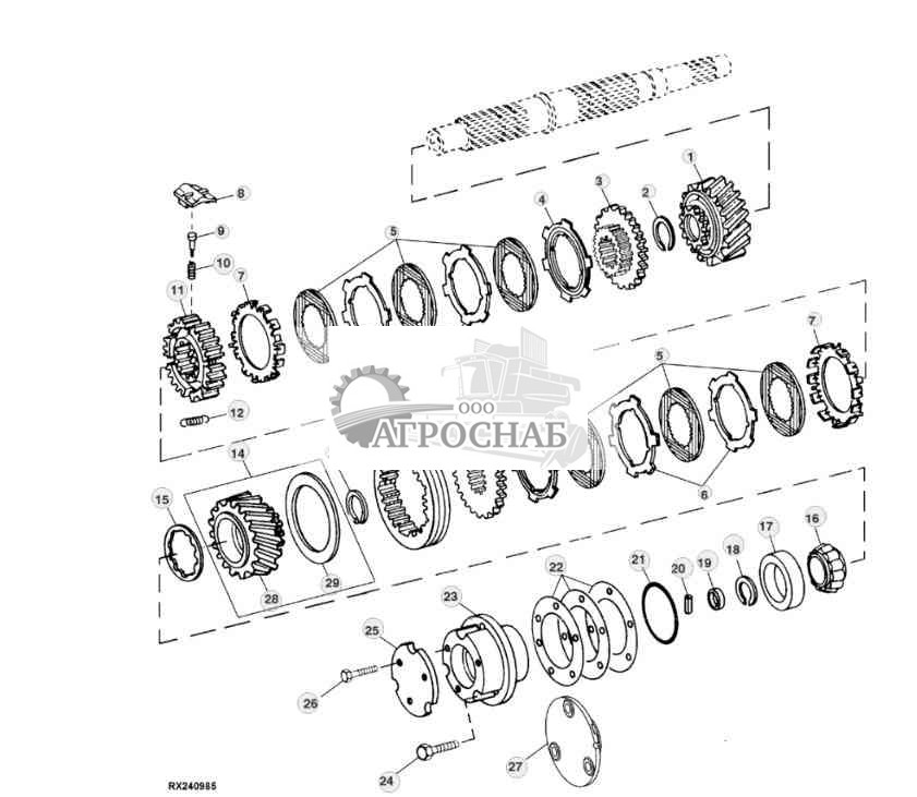 Top Shaft (Rear) (12-Speed Syncro24-Speed PowrSync™) 